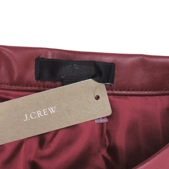 New JCREW Faux-Leather Pleated Midi Skirt Ruby - Picture 6 of 6